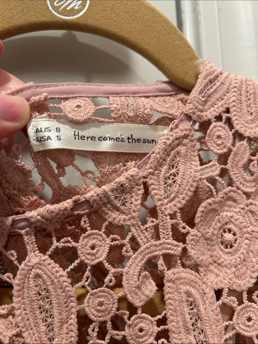 Blush Pink Floral Lace Mini Dress - Picture 2 of 5